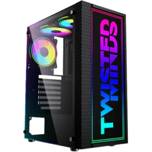 Twisted Minds Trinity-03 Mid Tower Gaming Case – Black (3 RGB Fan)