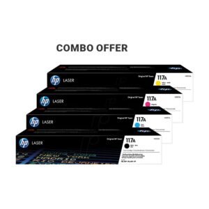 HP 117A Black, Cyan, Magenta, Yellow Toner Combo Pack – High-Quality Color Printing