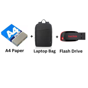 A4 Paper + Laptop Bag + Flash Drive