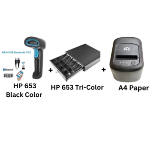 Bluetooth Wireless 2D Barcode Scanner + Cash Drawer + Thermal Receipt Printer With 3-in1 interface