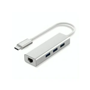 KUWES TYPE-C TO 3 Port USB-A Hub with RJ45 Adapter