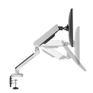 Twisted Minds Single Monitor Arm With RGB Lighting -White (Supports Curve Screen)