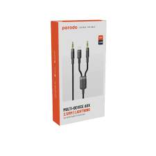 Porodo Multi-Device AUX 3.5mm|Lightning Cable(4ft/1.2m)